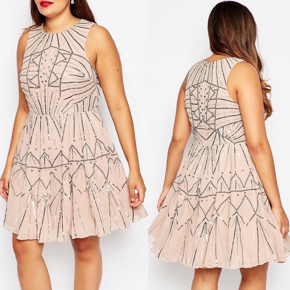 ASOS Pink Geometric Pattern Dress - Picture 2 of 15